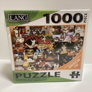 NIB LANG American Cat 1000 Piece Puzzle Sealed New Lowell Herrero American Cat